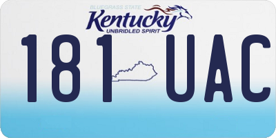 KY license plate 181UAC