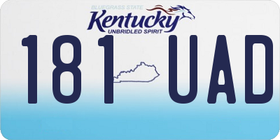 KY license plate 181UAD