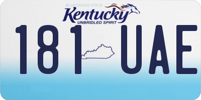 KY license plate 181UAE
