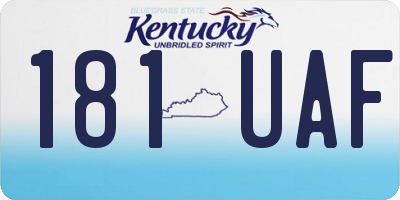 KY license plate 181UAF