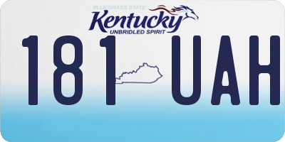 KY license plate 181UAH