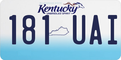 KY license plate 181UAI