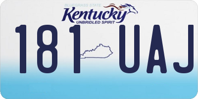 KY license plate 181UAJ