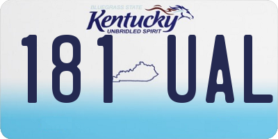 KY license plate 181UAL