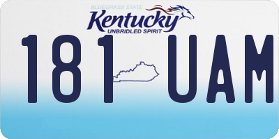 KY license plate 181UAM
