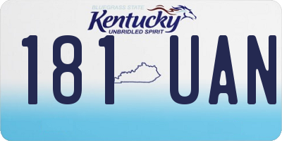 KY license plate 181UAN
