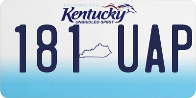 KY license plate 181UAP