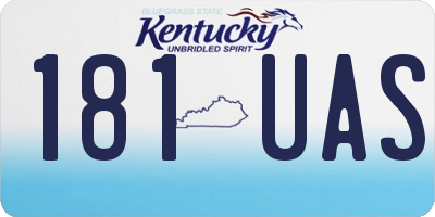 KY license plate 181UAS