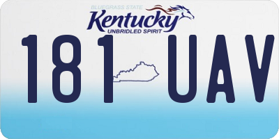 KY license plate 181UAV
