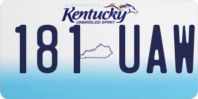 KY license plate 181UAW