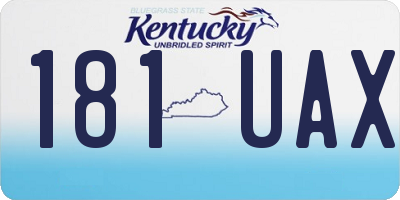 KY license plate 181UAX