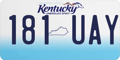 KY license plate 181UAY