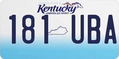 KY license plate 181UBA