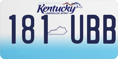 KY license plate 181UBB