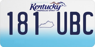 KY license plate 181UBC