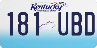 KY license plate 181UBD