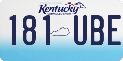 KY license plate 181UBE