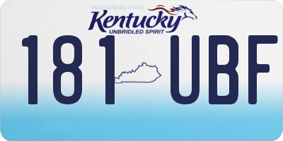 KY license plate 181UBF