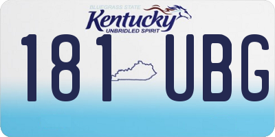 KY license plate 181UBG