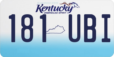 KY license plate 181UBI