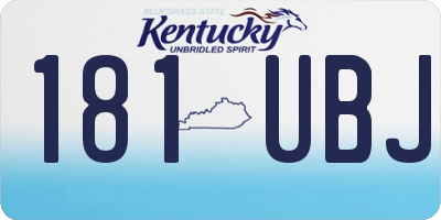 KY license plate 181UBJ
