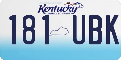 KY license plate 181UBK