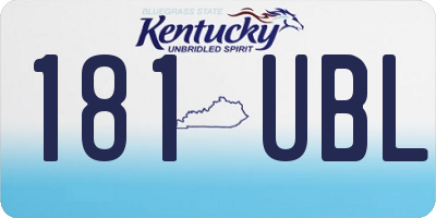 KY license plate 181UBL