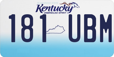 KY license plate 181UBM