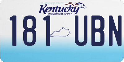 KY license plate 181UBN