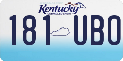 KY license plate 181UBO