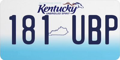 KY license plate 181UBP