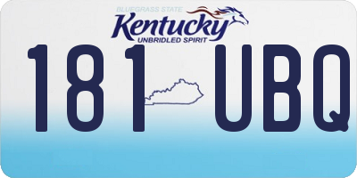 KY license plate 181UBQ