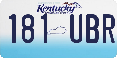 KY license plate 181UBR