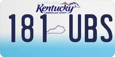 KY license plate 181UBS