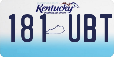KY license plate 181UBT