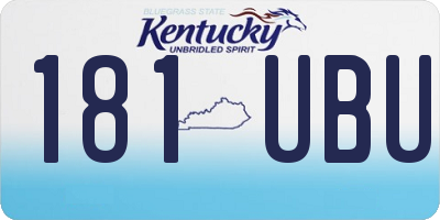 KY license plate 181UBU