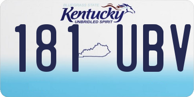 KY license plate 181UBV