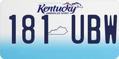 KY license plate 181UBW