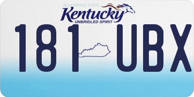 KY license plate 181UBX