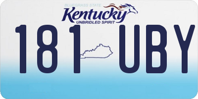 KY license plate 181UBY