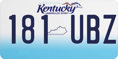 KY license plate 181UBZ