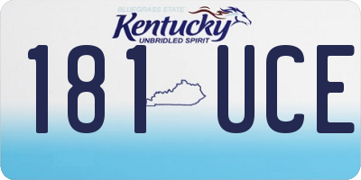 KY license plate 181UCE