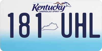 KY license plate 181UHL