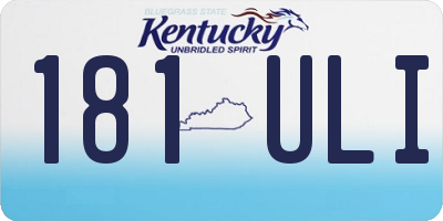 KY license plate 181ULI