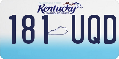 KY license plate 181UQD