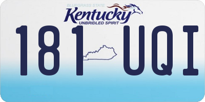 KY license plate 181UQI