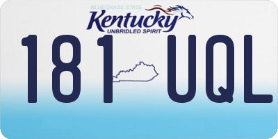 KY license plate 181UQL