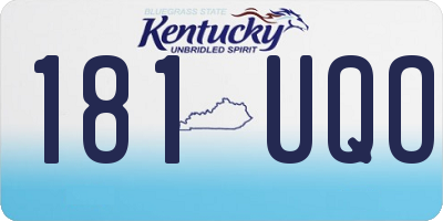 KY license plate 181UQO