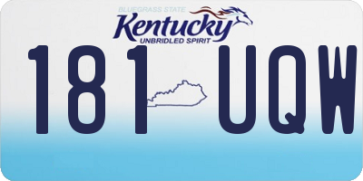 KY license plate 181UQW