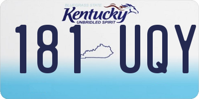 KY license plate 181UQY